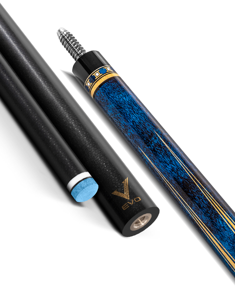 EVO Luna Sapphire Gate Leather Wrap Pool Cue