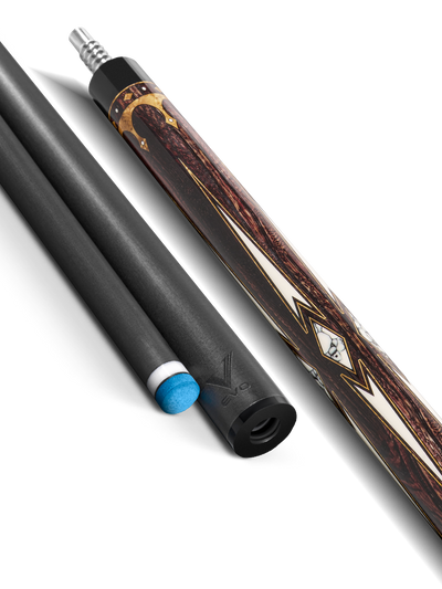 EVO Crown Series Ancient Oak Leather Wrap Pool Cue