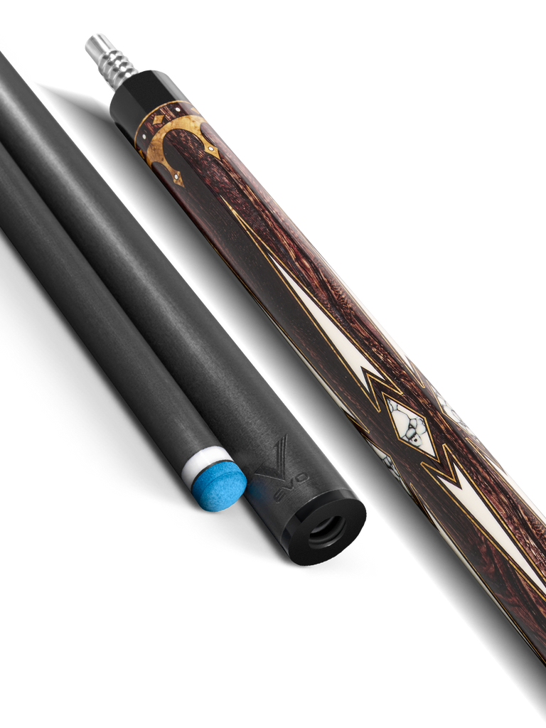 EVO Crown Series Ancient Oak Leather Wrap Pool Cue