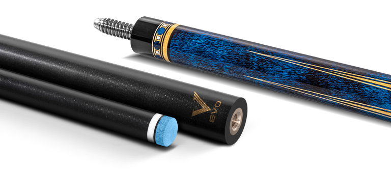 EVO Luna Sapphire Gate Leather Wrap Pool Cue