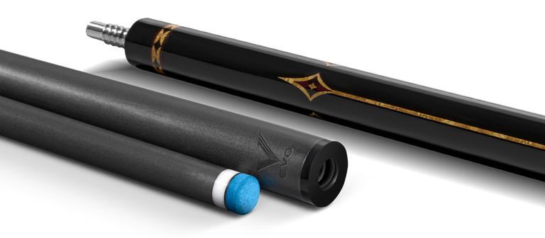 EVO Crown Royal Black Pool Cue with Black Crocodile Wrap