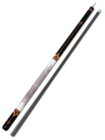 EVO Crown Royal Black Pool Cue with White Lizard Wrap