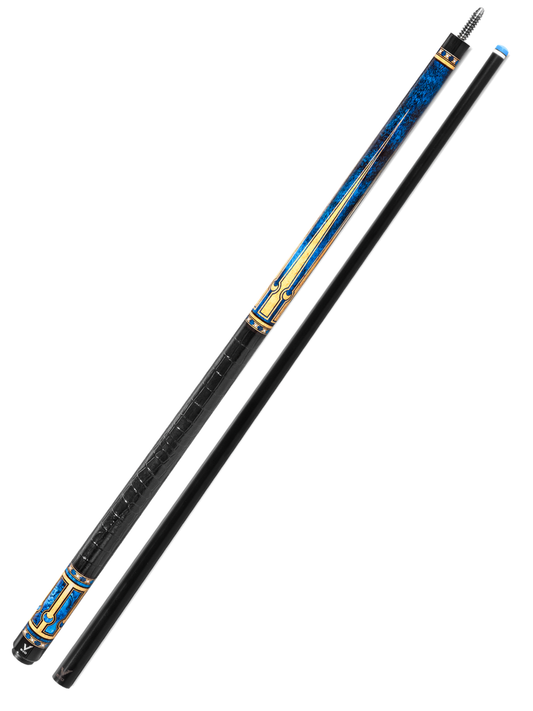 EVO Luna Sapphire Gate Leather Wrap Pool Cue