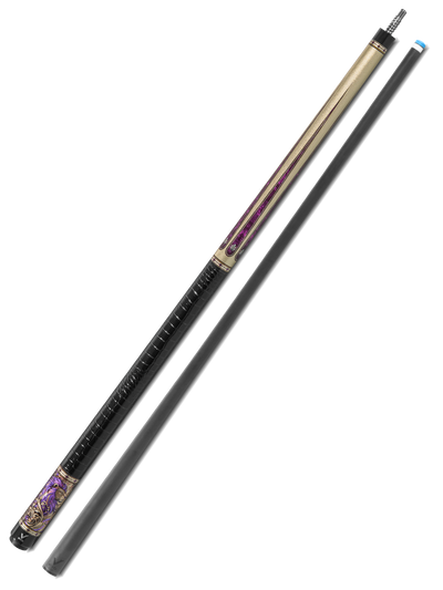 EVO Beast Amethyst Lion Leather Wrap Pool Cue