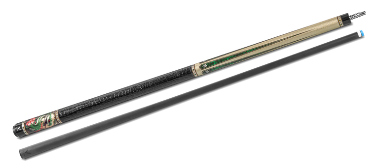 EVO Beast Emerald Cobra Leather Wrap Pool Cue