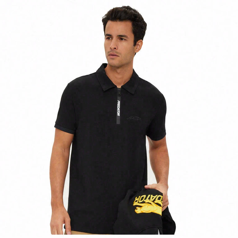 Predator Black Cat Polo with Predator Zipper