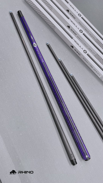 Rhino Nebula 2 Amethyst Purple No Wrap Carbon Pool Cue