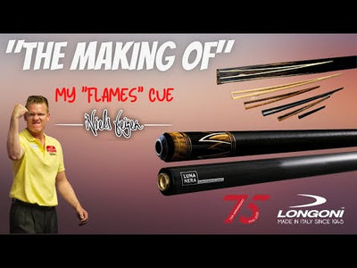 Longoni Niels Fijen Flames Irish Linen Pool Cue with S20 American Wood Shaft - LG24567