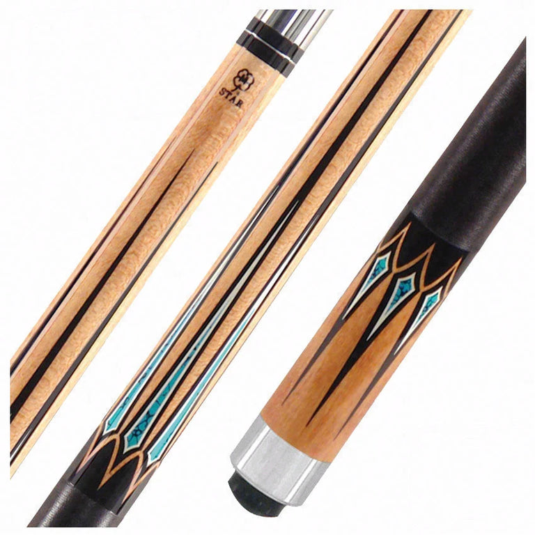 Star Black and Turquoise Points Cue - S49