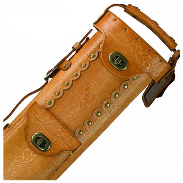 Instroke Saddle B Hand Tooled 2x4 Pool Cue Case - SAD24B