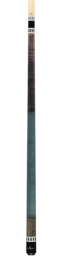 Meucci BE-12 Pool Cue - Gray Stained Maple with Blue and Black Wrap less Section - Pro Shaft