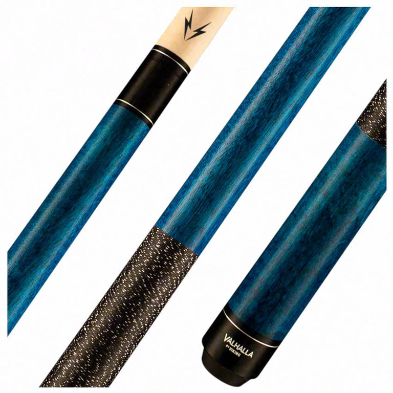 Valhalla Series VA113 Blue Pool Cue with Linen Wrap