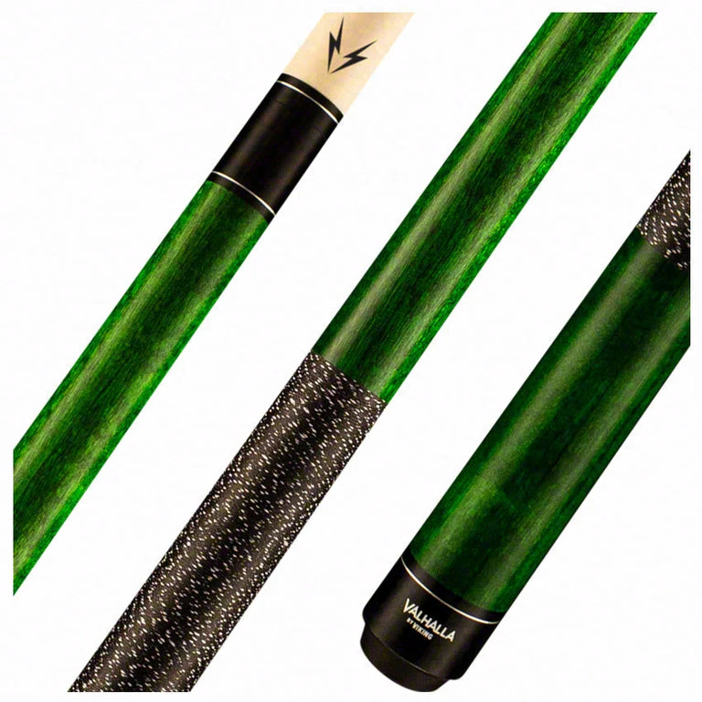 Valhalla Series VA115 Green Pool Cue with Linen Wrap