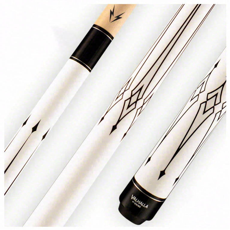 Valhalla Series VA221 White 12 Point Transfers High & Low Graphic Pool Cue