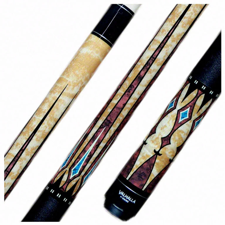 Valhalla Series VA502 Turquoise/Birdseye 6 Point Pool Cue
