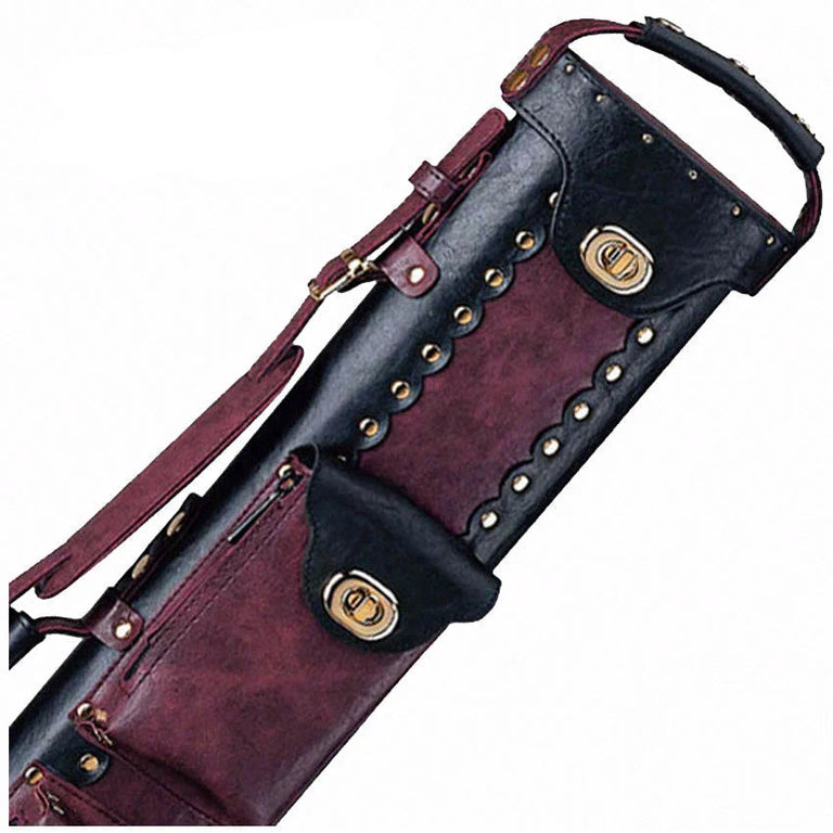 Instroke Vinyl Cowboy Black/Burgundy 3x5 Pool Cue Case - VC35BB