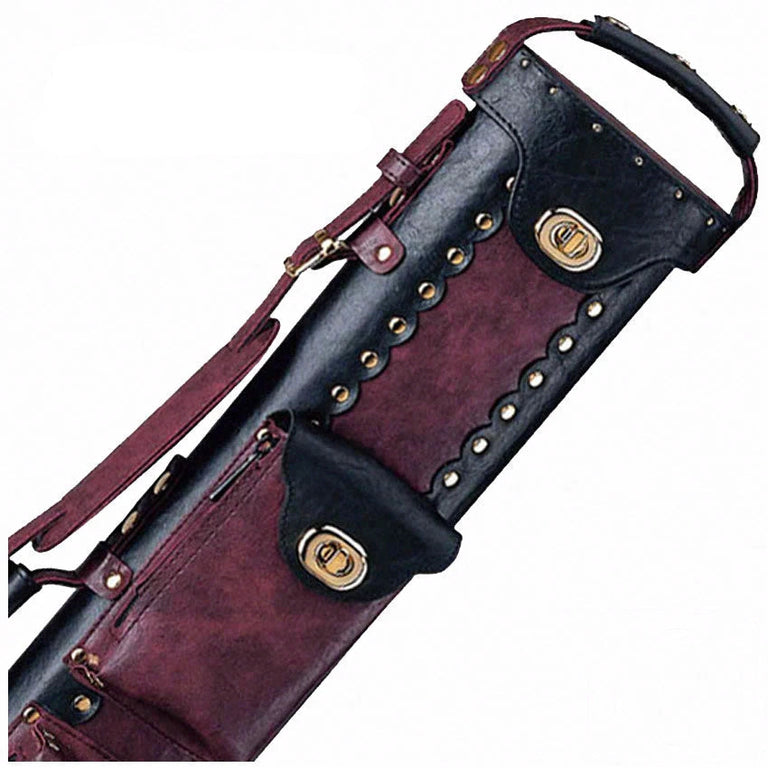 Instroke Vinyl Cowboy Black/Burgundy 2x2 Pool Cue Case - VC22BB