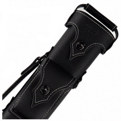 Holly Monochrome Stitched White Pool Cue Case - HSMW