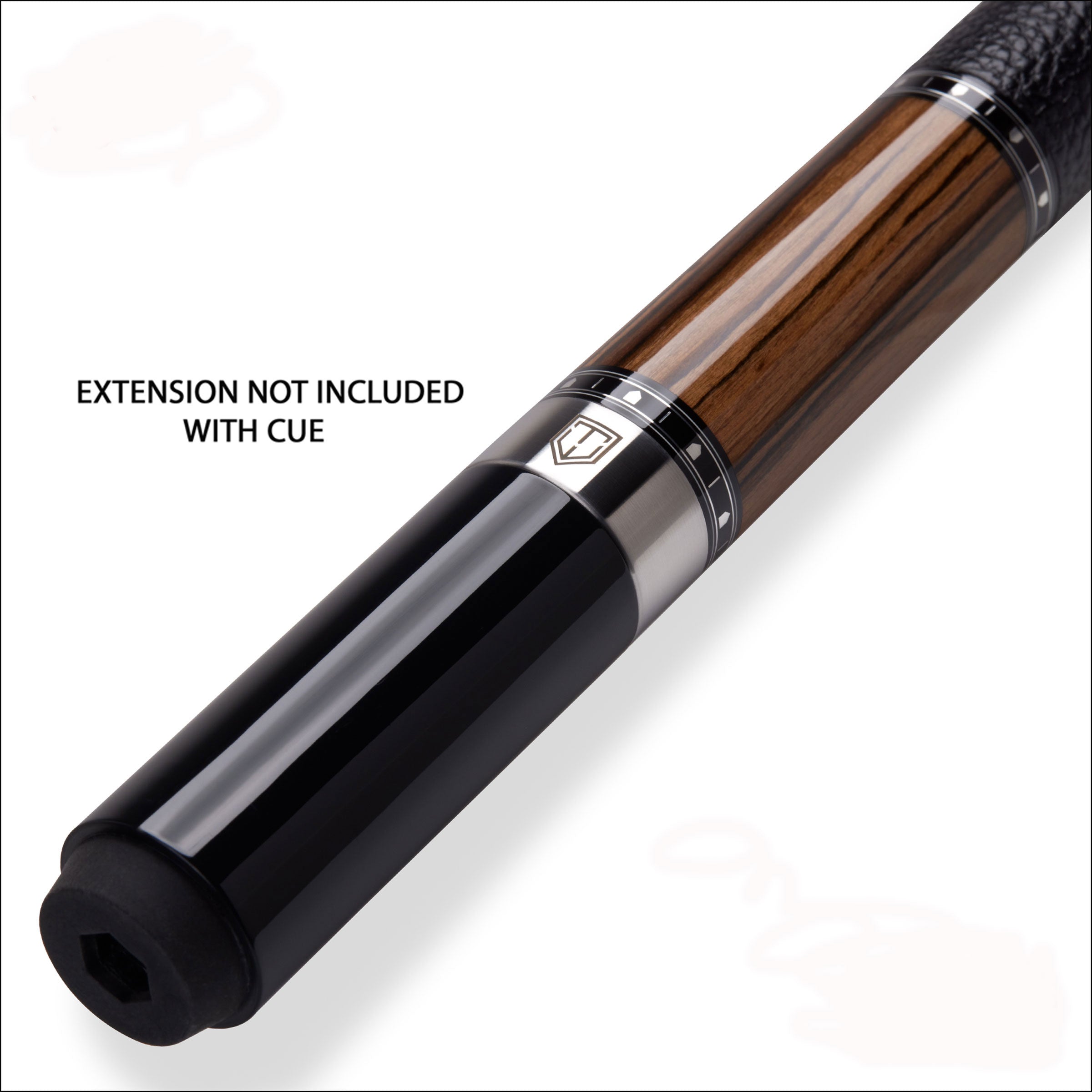 Cuetec Cynergy Truewood Ebony II Leather Wrap Pool Cue - 95-104LTW