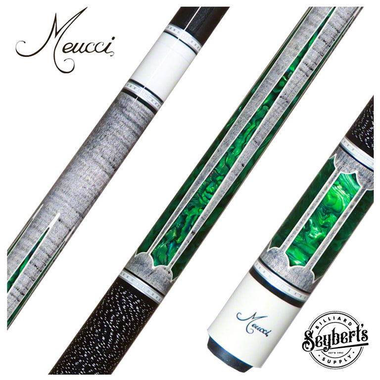 Meucci 2020  Cue - Grey - Green Pearl - Black/White Wrap - Carbon Pro Shaft - DIS