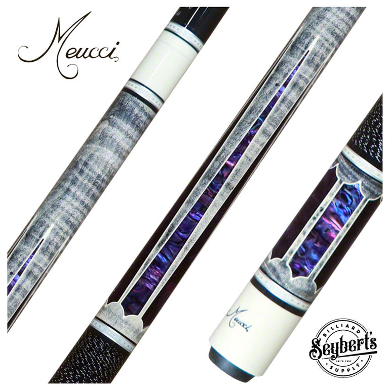 Meucci 2020 Cue - Grey - Purple Pearl - Black/White Wrap - Carbon Shaft