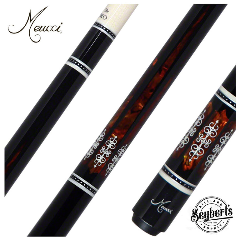 Meucci 21st Century Cue - Black - Copper Pearl - Black Wrap - Pro Shaft