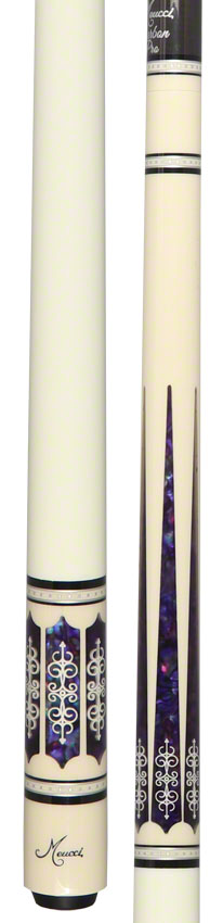 Meucci 21st Century #3 Cue - White - Purple Pearl - White Wrap - Carbon Shaft