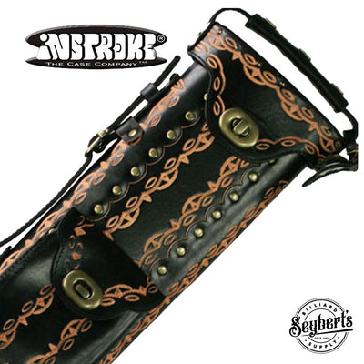Instroke 3x5 D01 Black Hand Tooled Pool Cue Case