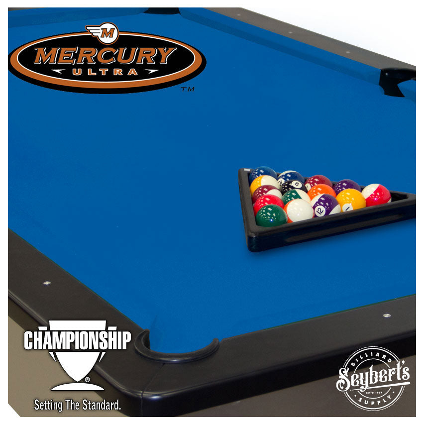 Mプルミエ・ブラック・ロイヤルブルー　青色ケープ・ウール100% Championship Billiard Mercury Ultra Pool Table Cloth - Color