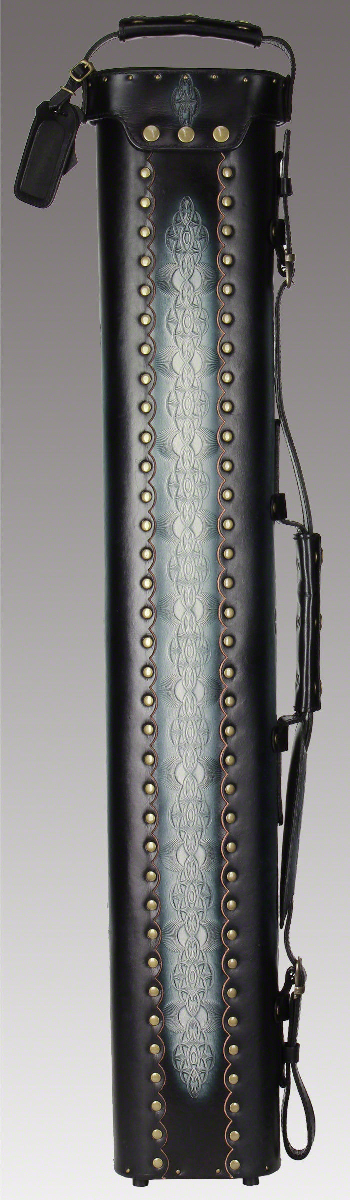 Instroke Pool Cue Cases - D03 Saddle Black Leather Instroke Case