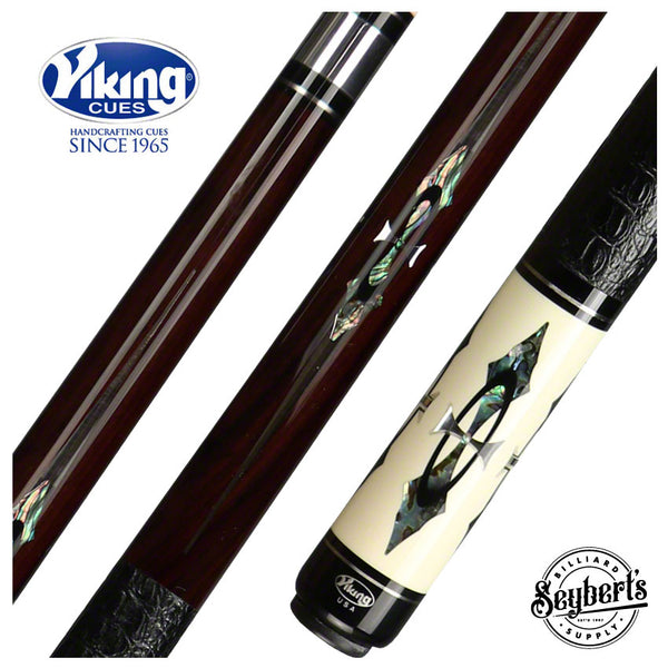 Viking Pool Cue A682 - Abalone & Mirror Inlay - Lifetime Warranty