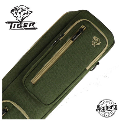 Tiger Canvas Green/Tan Cue Soft Case
