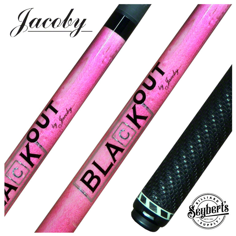 Jacoby Black Out Carbon Fiber Pink Break Jump Cue with Wrap