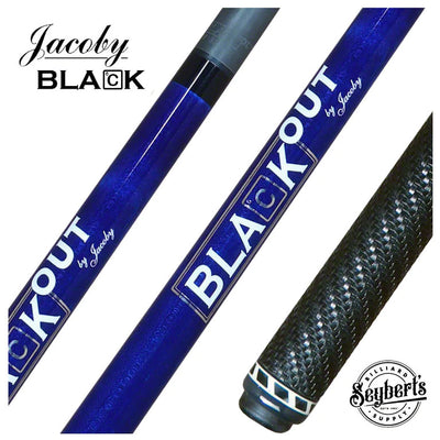Jacoby Black Out Carbon Fiber Blue Break Jump Cue with Wrap