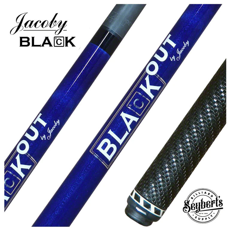 Jacoby Black Out Carbon Fiber Break/Jump Cue - Blue with Wrap