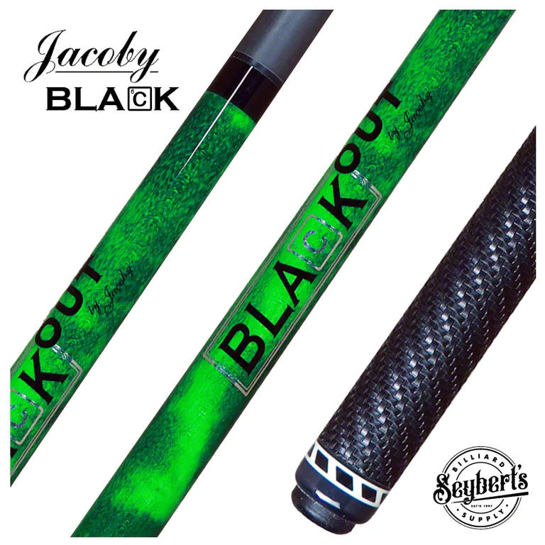 Jacoby Black Out Carbon Fiber Break/Jump Cue - Green with Wrap