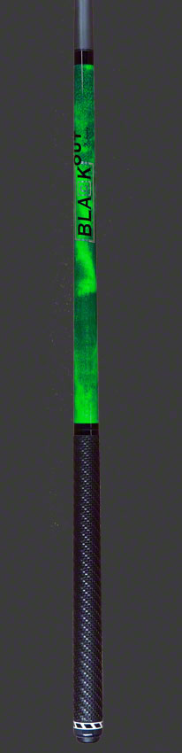 Jacoby Black Out Carbon Fiber Green Break Jump Cue with Wrap