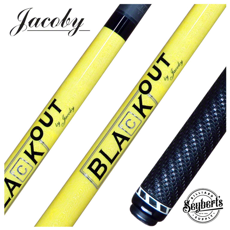 Jacoby Black Out Carbon Fiber Yellow Break Jump Cue with Wrap