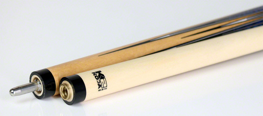 K2 KL181 8 Point Blue, Black, and Natural Graphic Pool Cue with 12.50m -  Seybert's Billiards Supply