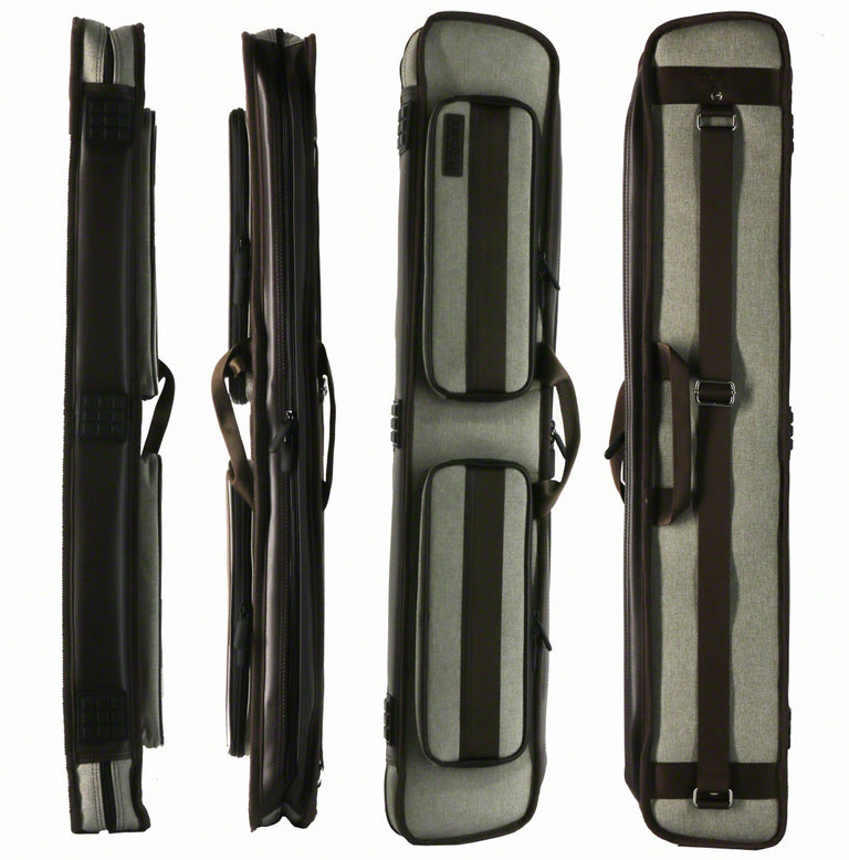 Lucasi Grey and Brown 3x5 Soft Cue Case