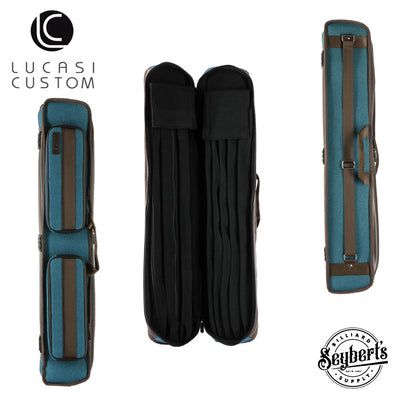 Lucasi Blue and Brown 3x5 Soft Cue Case