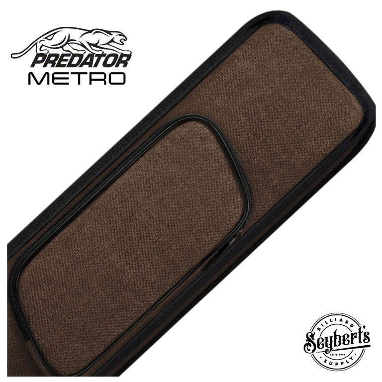 Predator Metro Nylon 2x4 Brown Top Zip Hard Cue Case
