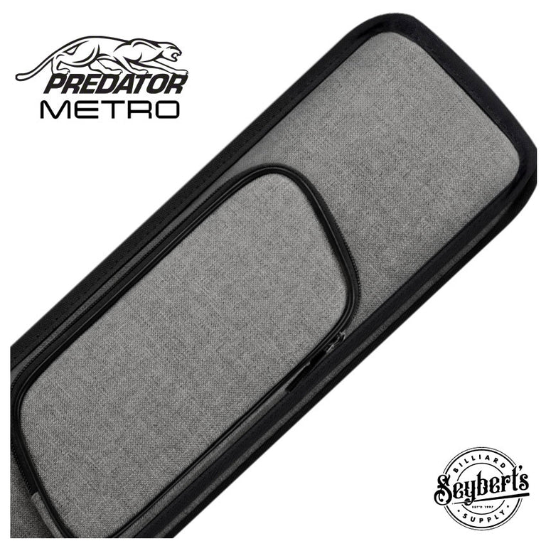 Predator Metro Nylon 2x4 Grey Top Zip Hard Cue Case
