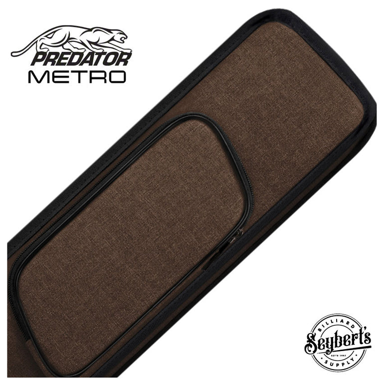 Predator Metro Nylon 3x5 Brown Top Zip Hard Cue Case