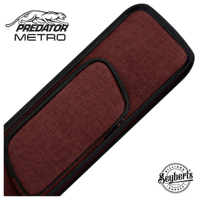 Predator Metro Nylon 3x5 Red Top Zip Hard Cue Case