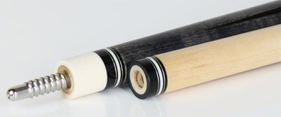 Pierce Custom Stained Gray Birdseye Maple and Ebony Pool Cue With Leather Wrap