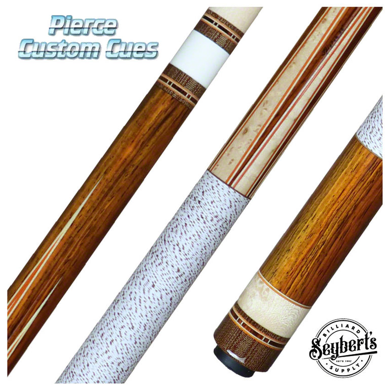 Pierce Custom Red Cocobolo and  Birdseye Maple Pool Cue with Linen Wrap