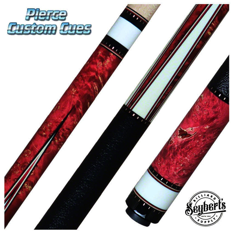 Pierce Custom Red Burl and Holly Cue