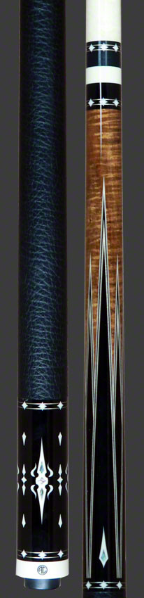 Ariel Carmeli Custom Ebony Cue Flame Veneer 4 Points | Custom Cue