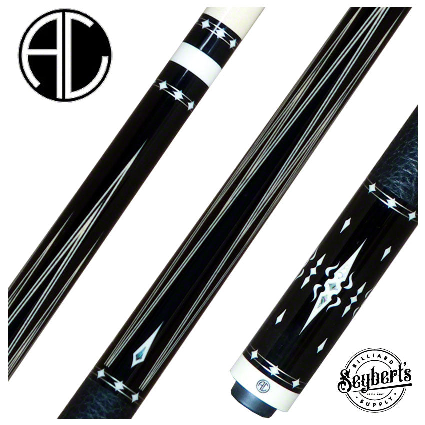 Ariel Carmeli Custom Ebony Cue Flame Veneer 4 Points | Custom Cue